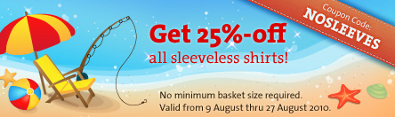 Use Voucher Code NOSLEEVES.